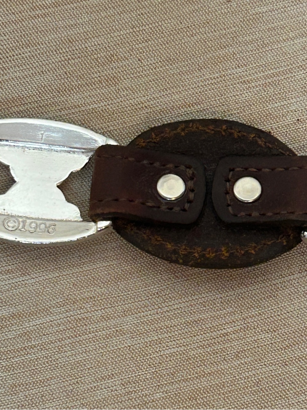 Tony Lama Vintage Dark Brown Leather Belt with Silver Engraved Conchos. - Picture 5 of 7